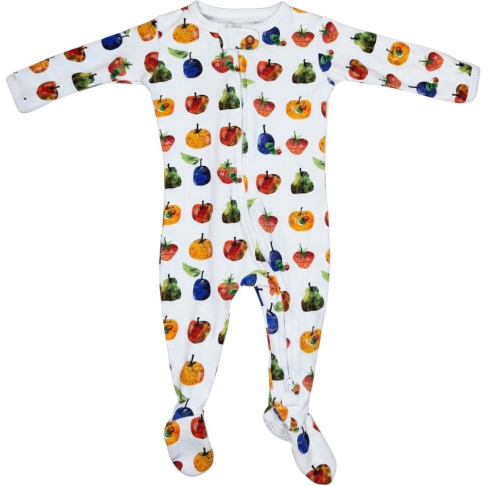 L'ovedbaby x The Very Hungry Caterpillar Organic Cotton Footie 0-3M Fruit Print